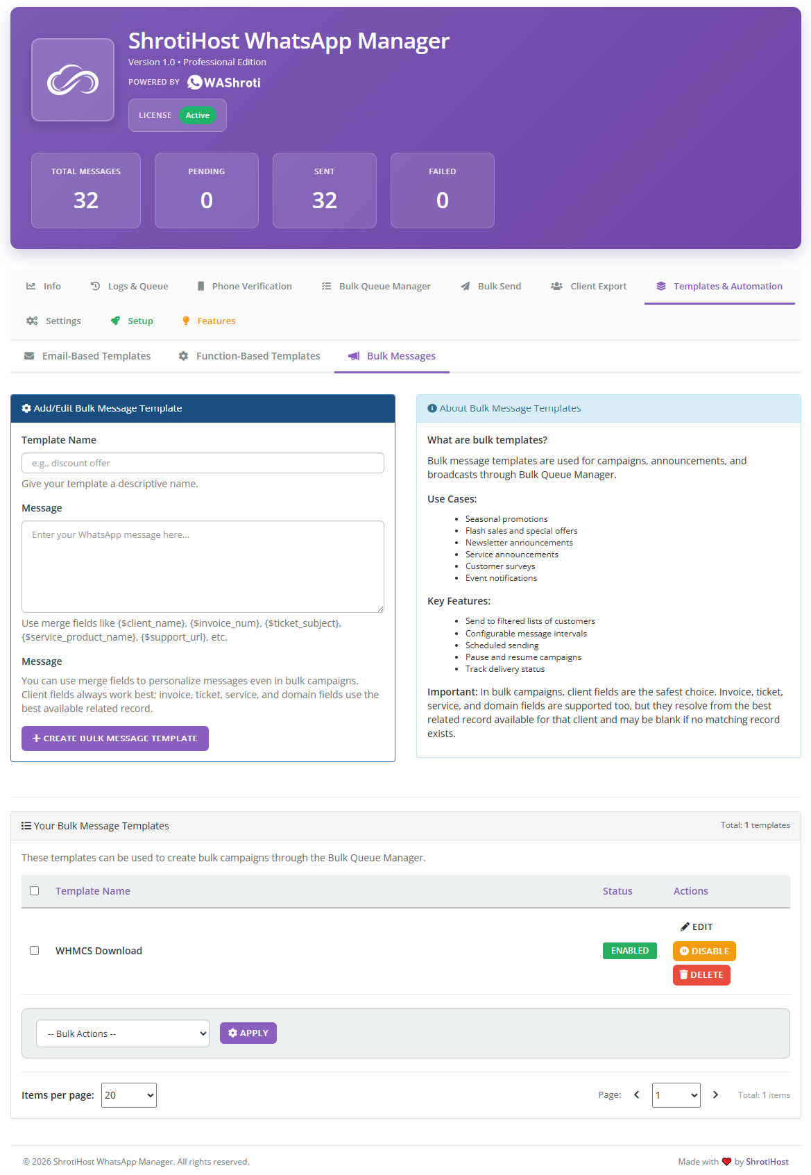 Templates screenshot