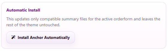 WHMCS auto-install anchor prompt for gateway fee summary